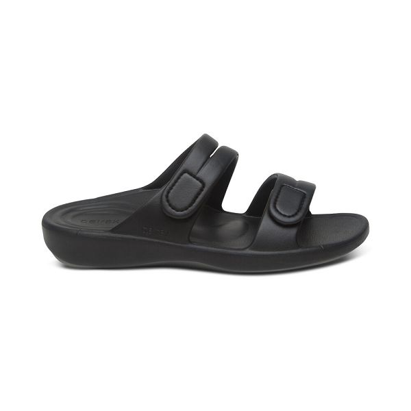 Aetrex Women's Janey Sport Water-Friendly Sandals - Black | USA PJYBFMI